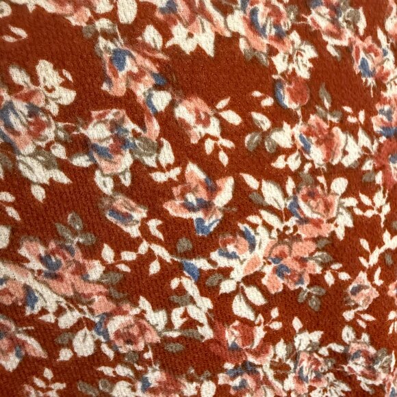 NWT Max Studio Size XS Brown Floral Wrap Dress Short Sleeve Ruffles Midi Dress - Picture 6 of 11